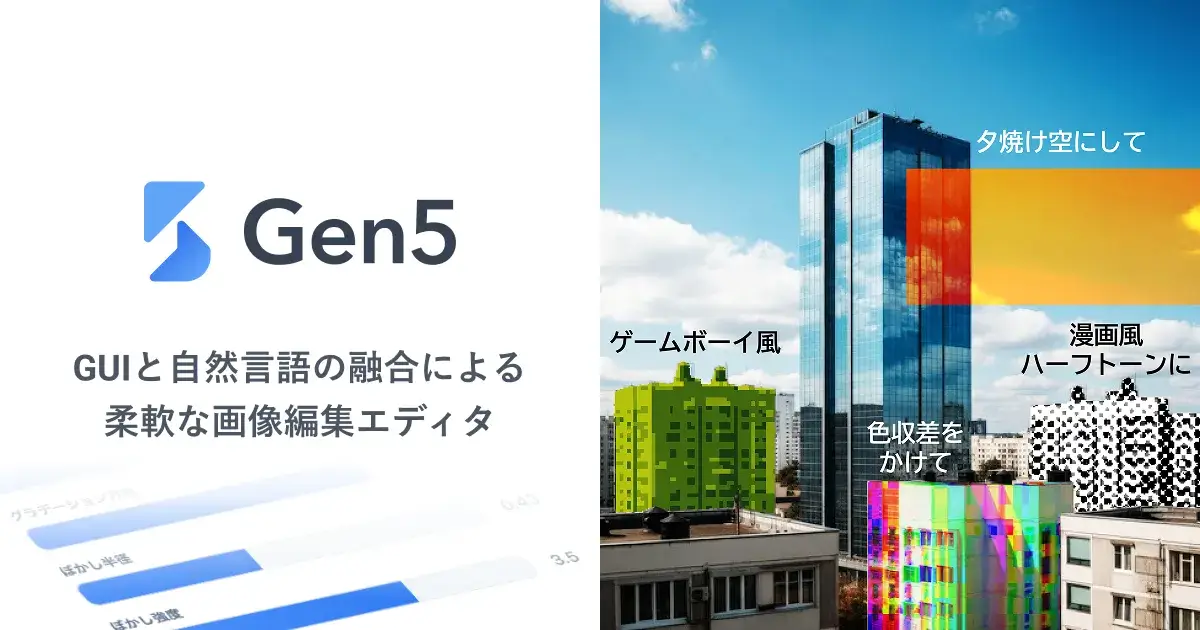 Gen5 - 自然言語とGUIの融合による柔軟な画像編集エディタ サムネイル画像 - Gen5 - 自然言語とGUIの融合による柔軟な画像編集エディタ